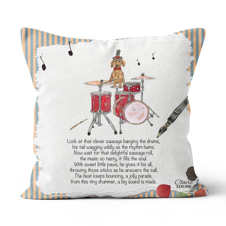 Coussin Roulé de Saucisse - Le Poème Peint pour la vente par Claire Louise