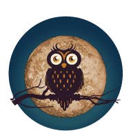 Spooky Owl 1.25 Inch Button for wholesale by Kalan