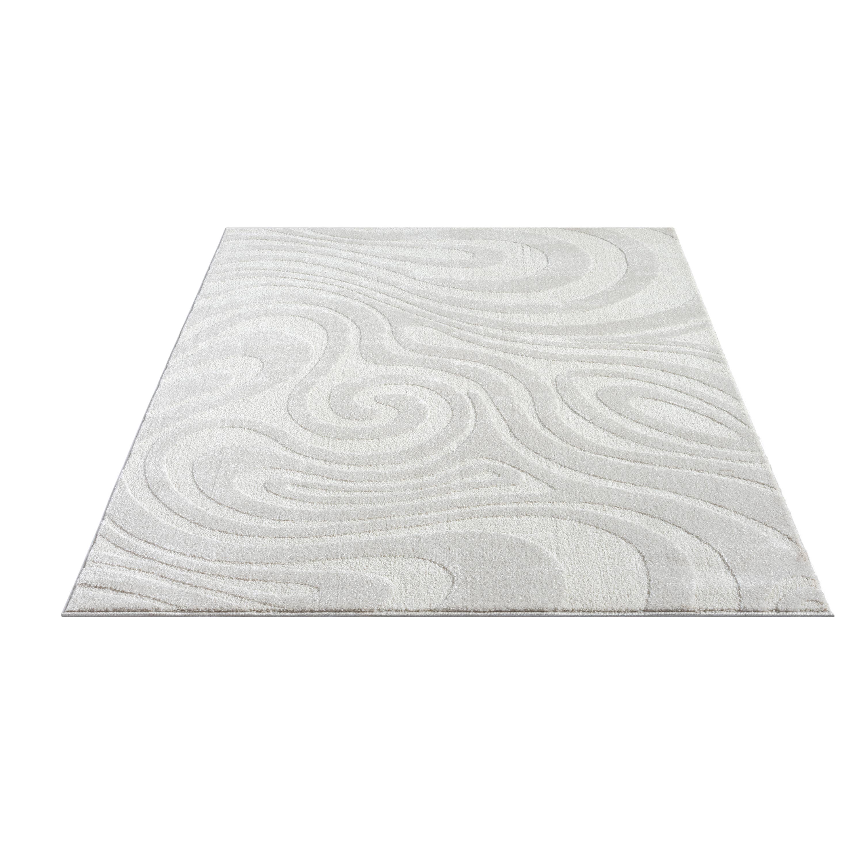 Abani Rugs – wholesale Area rug – Abani Cozy COZ140A Modern Cream Swirl Waves Area Rug8