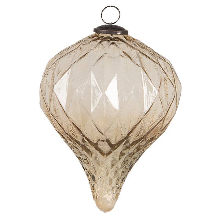 Clayre & Eef - Wholesale Christmas Decoration - 6GL3124 Christmas Bauble Ø 15x21 cm Gold colored Glass