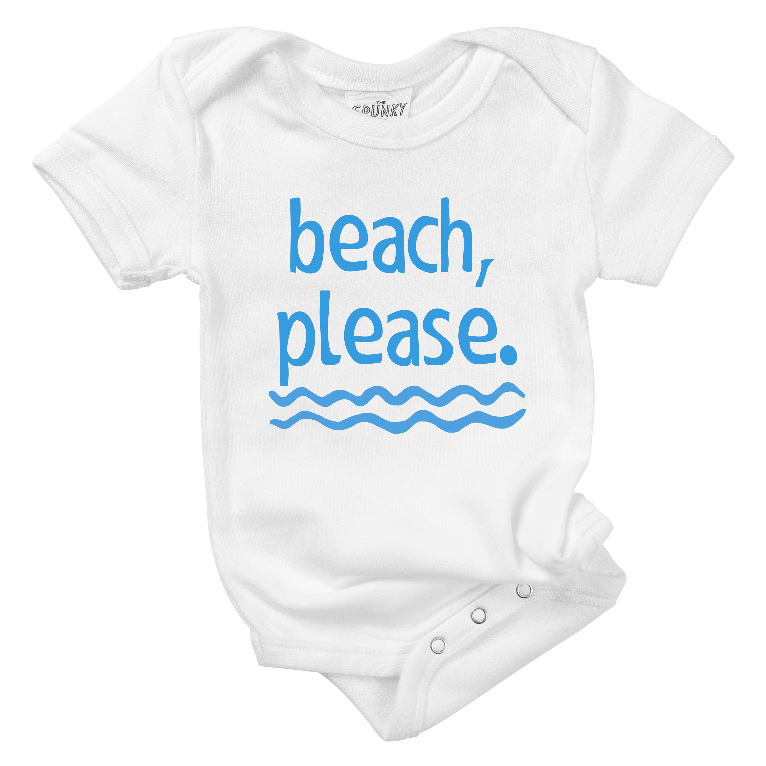 Spunky Stork - Venta al por mayor Camiseta serigrafiada - Niños - Playa Please Orgánico Verano Bebé Body Camisa Niño0