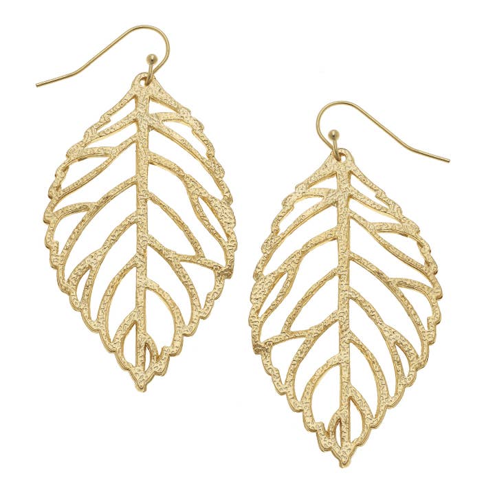 Susan Shaw - Wholesale Dangle Earrings - Filigree Leaf Earrings
