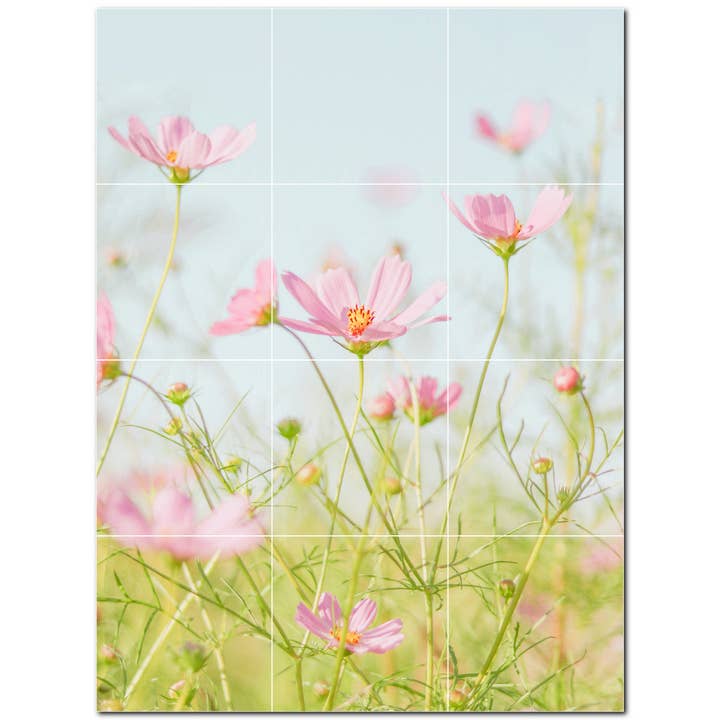 Flower Ceramic Tile Ceramic Tile Mural PT500624 for wholesale by Picture-Tiles.com