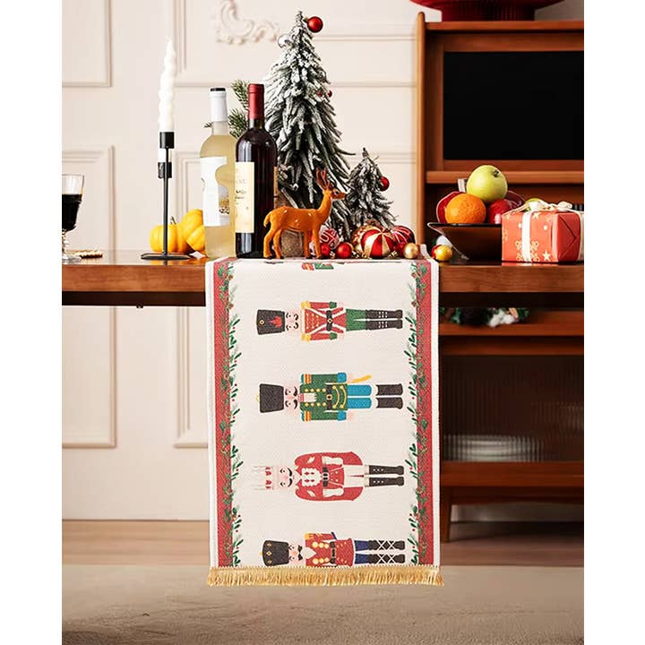 Fennco Styles - Wholesale Table Runner - Nutcracker Holiday Table Runner with Fringe