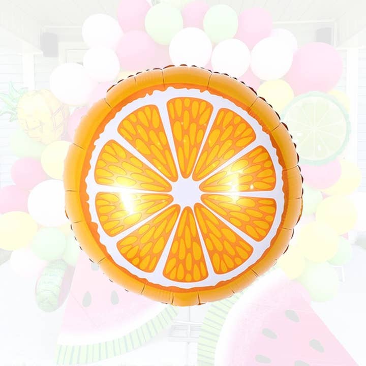 Ellie's Party Supply - Wholesale Balloon - Tropical Orange Slice Mylar Foil Balloon (18 Inches)