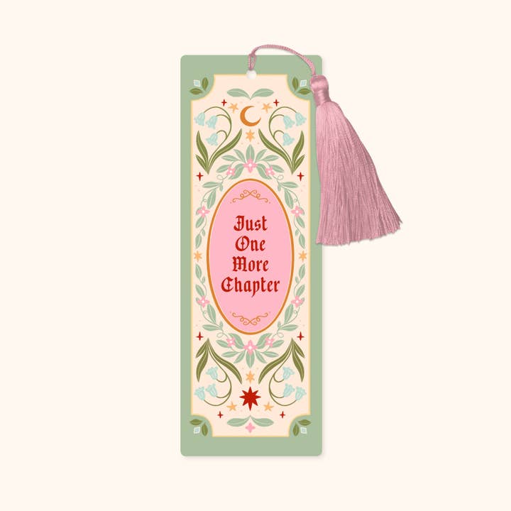 Just One More Chapter Fantasy Bookmark with Tassel for wholesale by Hopscotch Paper Co.