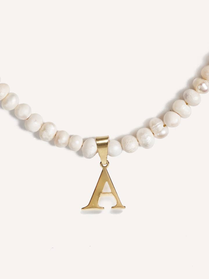 Handmade choker Letter and pearls for wholesale by CUCOCUCA