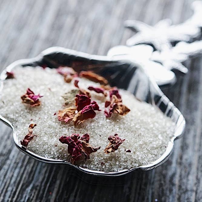 Beach House Teas - Wholesale Sugar/Sweetener - Rose Petal infused artisan culinary sugar