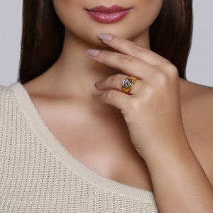 Natural abalone shell ring for wholesale by Morana