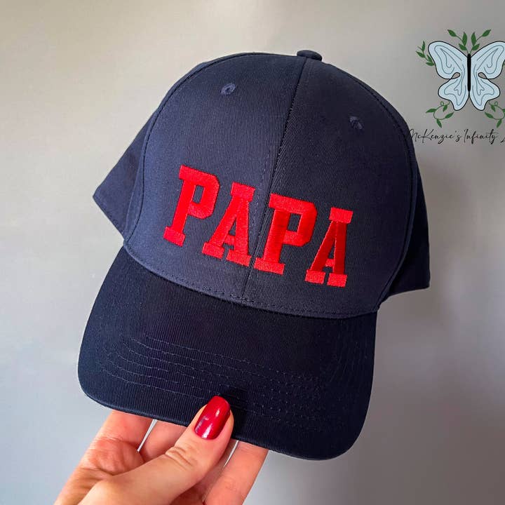 Cappello regolabile Flexfit ricamato PAPA per la vendita all'ingrosso da parte di McKenzie’s Infinity LLC