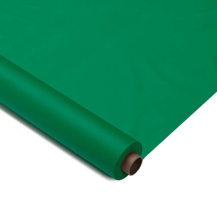 40 In. x 100 Ft. Emerald Green Plastic Table Roll for wholesale by Crown Display