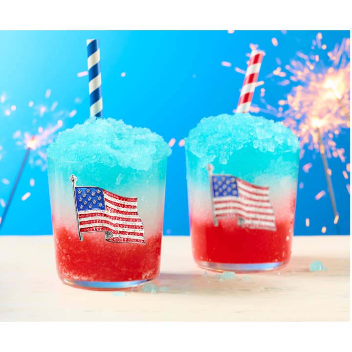The Queens' Jewels® - Vente Verres à cocktail/alcool - Verre à l'ancienne double orné de bijoux avec drapeau américain3