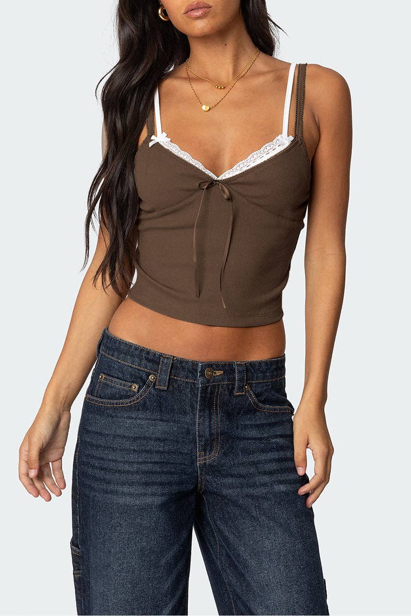 Mccolin - Wholesale Camisole - Women's - Lace-Trim Bow Accent Camisole15