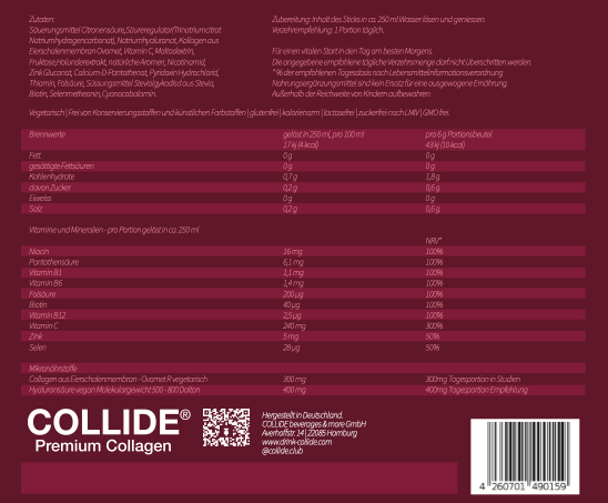 COLLIDE – wholesale Oralt tillskott/Vitamin – COLLIDE kollagen- och hyaluronsyre pulver med körsbärssmak11