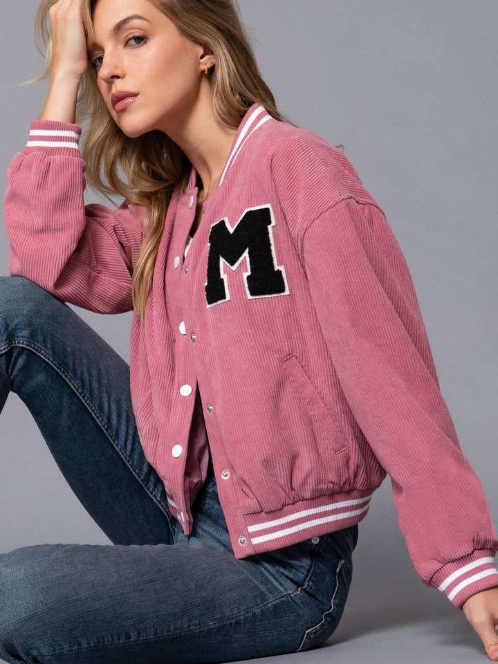 .SI-26680 Long Slv Coduroy Varsity Jacket for wholesale by 42POPS