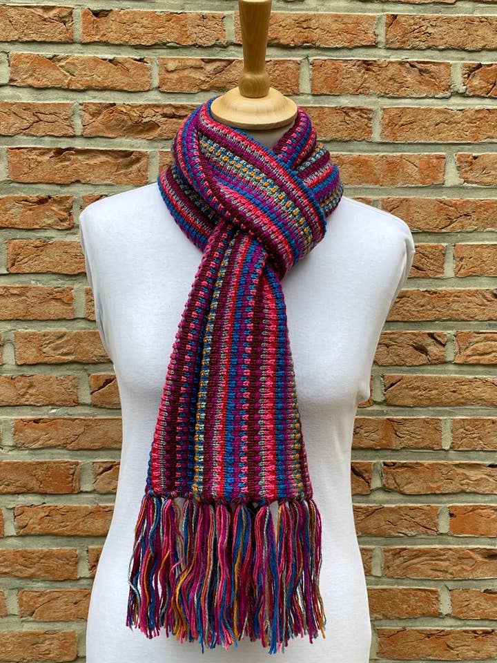 100% ALPACA WOOL RAINBOW SCARF for wholesale by DIWALI PARIS