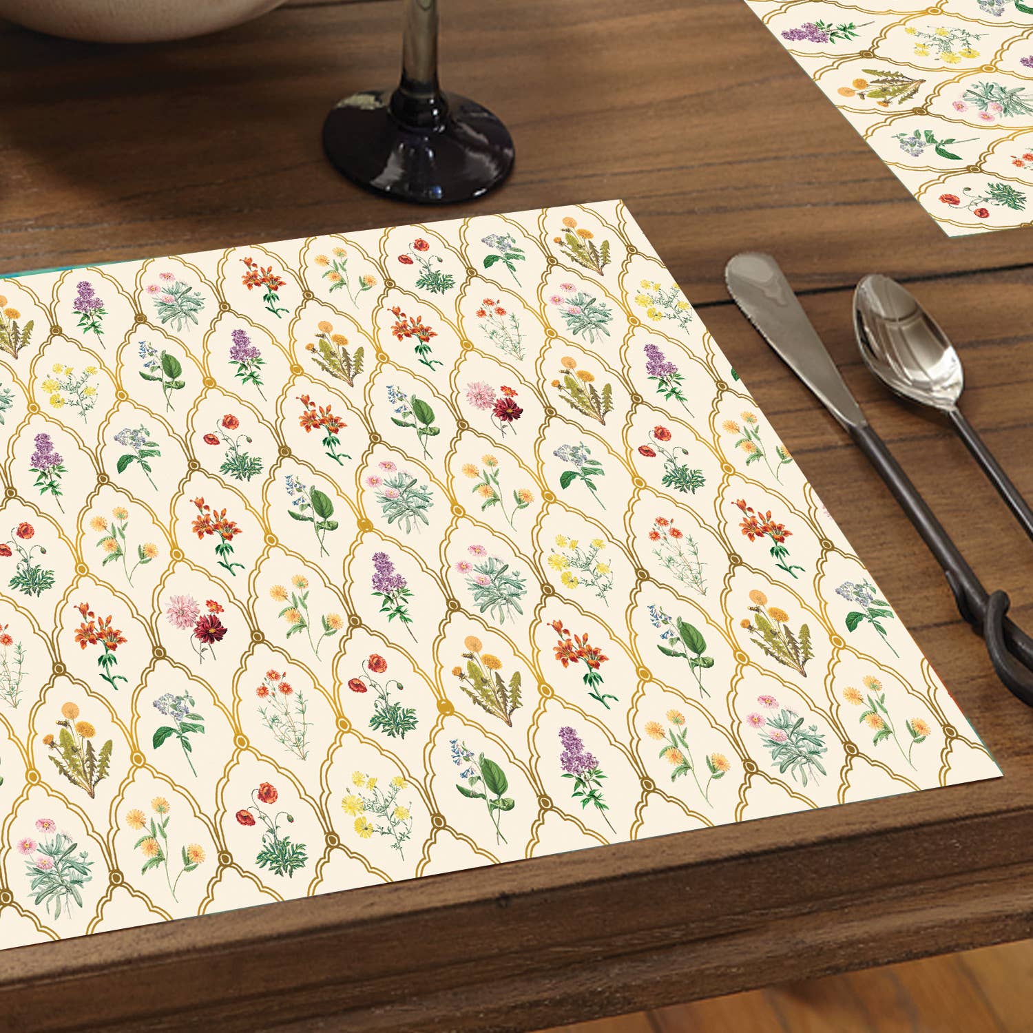 CounterArt/Highland Home/Thirstystone - Vente Sets de table jetables - Sets de table en papier de qualité supérieure "Fleurs sauvages" 24 feuilles5