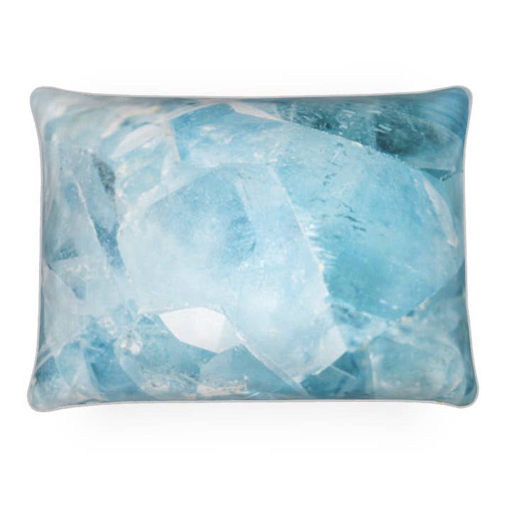 Crystal Therapy Luxurious Rectangle Sofa Velvet Cushion - Aquamarine for wholesale by MizDragonfly