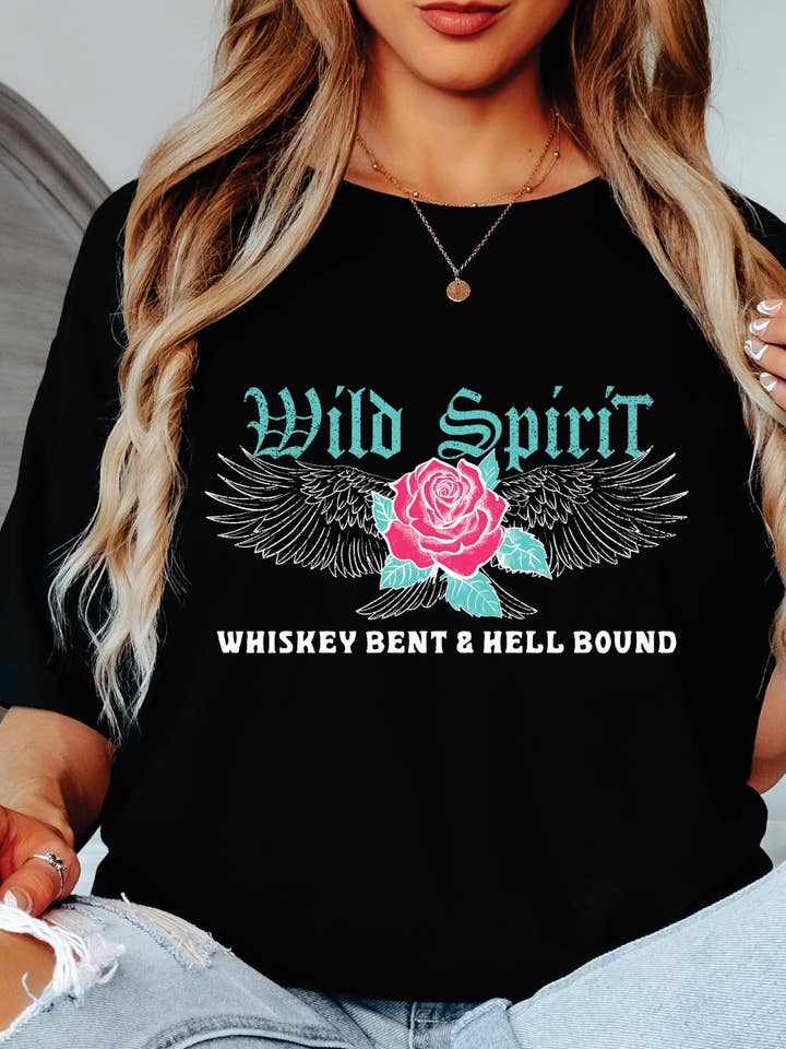 Grafisk T-shirt med vild ånd for engroshandel hos ID Apparel