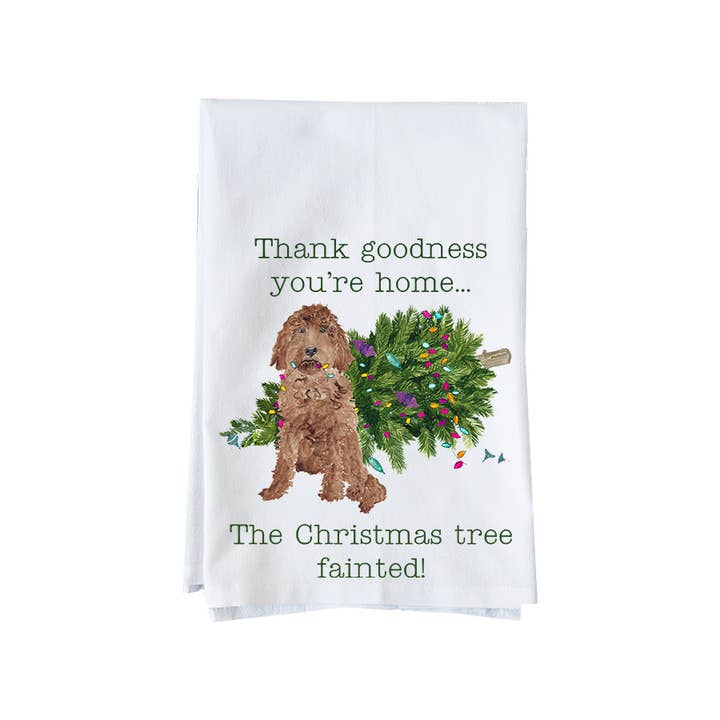 Knollwood Lane - Wholesale Tea Towel - Christmas Tree Fainted