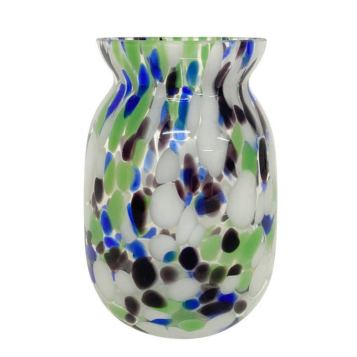 Truu Design - Wholesale Vase - Truu Design Speckled Bubble Glass Vase, 4.75"D x 6.75"H