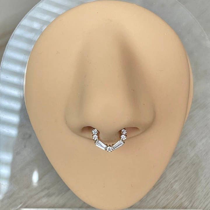 Elara Body Jewelry - Wholesale Nose Ring - Titanium Gold Septum Piercing (16G | 8mm or 10mm | Titanium | Gold or Silver)