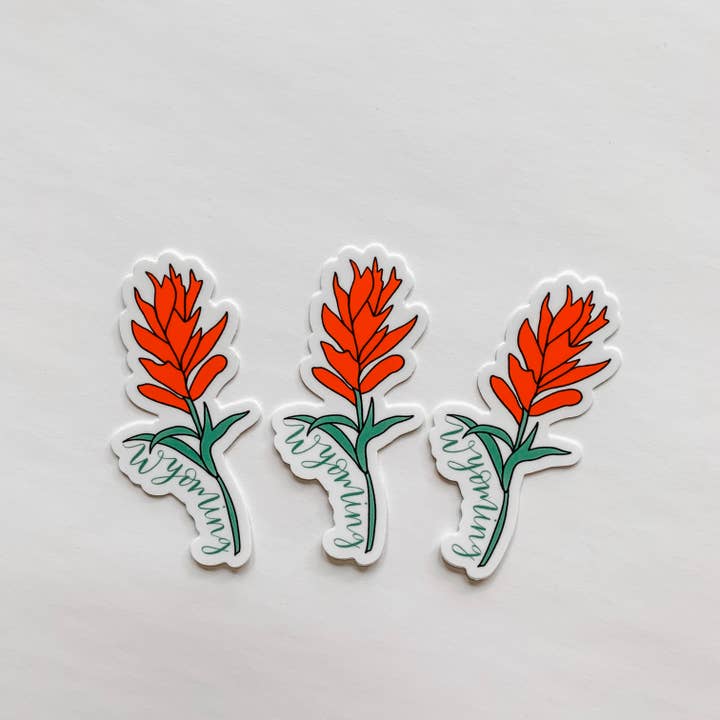 Wildflower Paper Company - Wholesale Sticker - Wyoming Indian Paintbrush Flower Wildflower State Sticker2