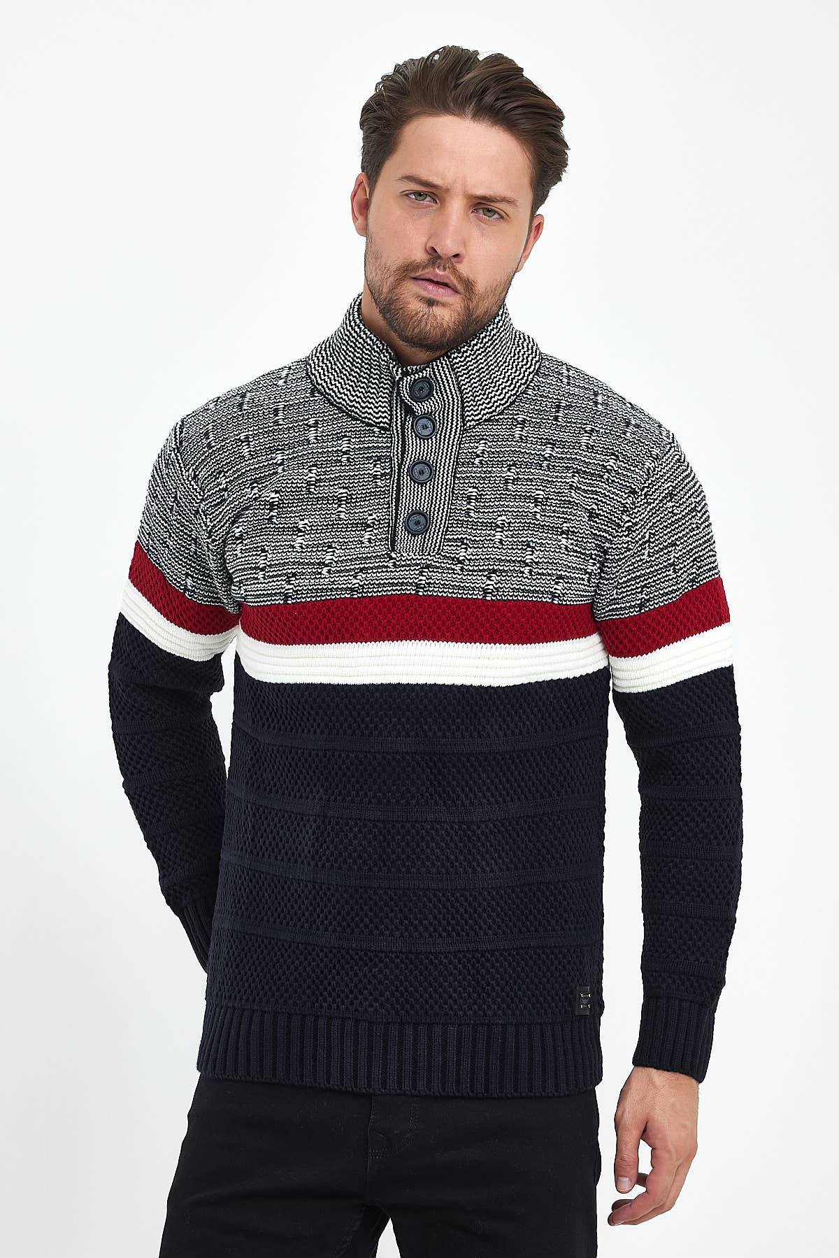 JU GROUP – wholesale Knitted jumper – Men′s – 51253 - CLUB JU MEN'S SWEATER4