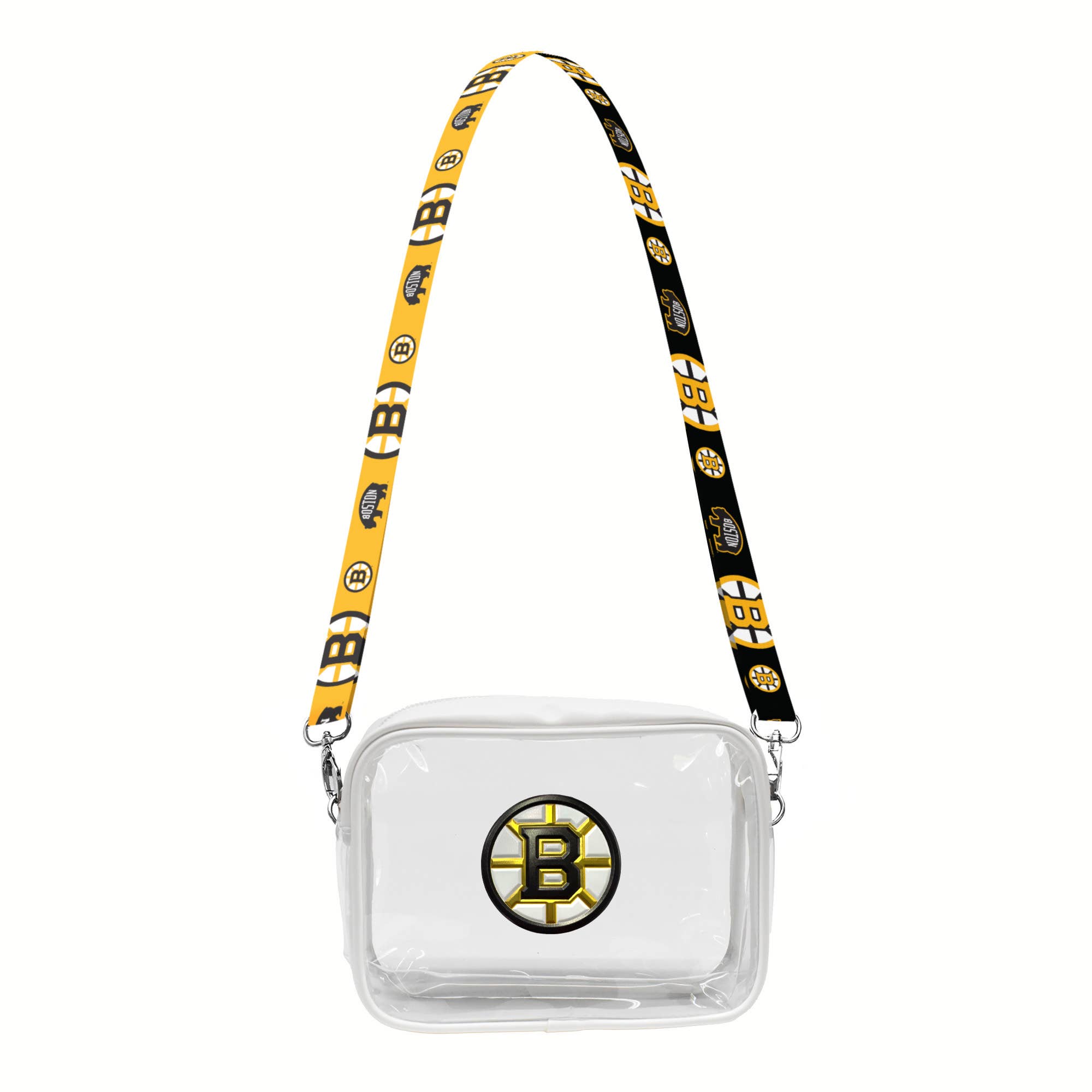 Little Earth Productions - Wholesale Crossbody Bag - Unisex - NHL Boston Bruins Clear Fanny Fan Purse0