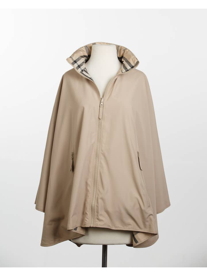 RAINRAPS - Wholesale Raincoat - Women's - Camel & Plaid SPORTYRAP1