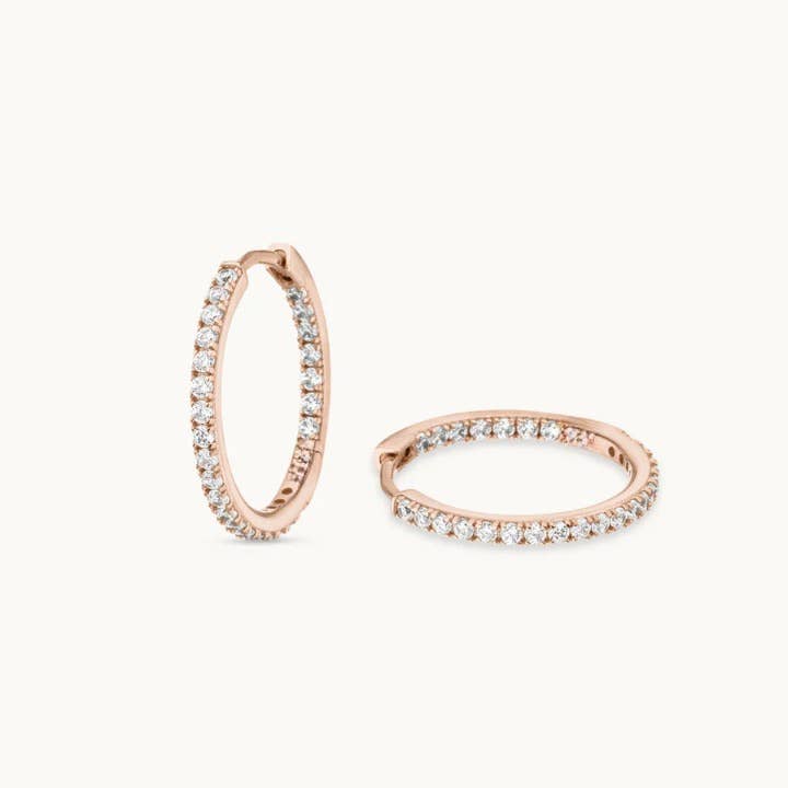 OISHI DIAMONDS - Wholesale Huggie Earrings - Elegant 14k Gold Diamond Hoop Earrings, Solid Gold Jewelry
