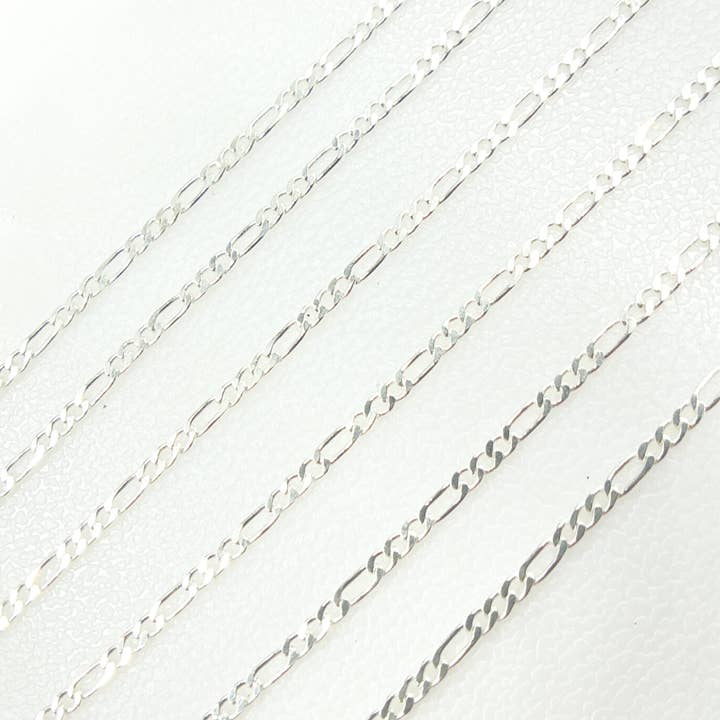 Jewels & Chains - Wholesale Link & Chain Necklace - Y109SS. Sterling Silver Flat Figaro Link Chain