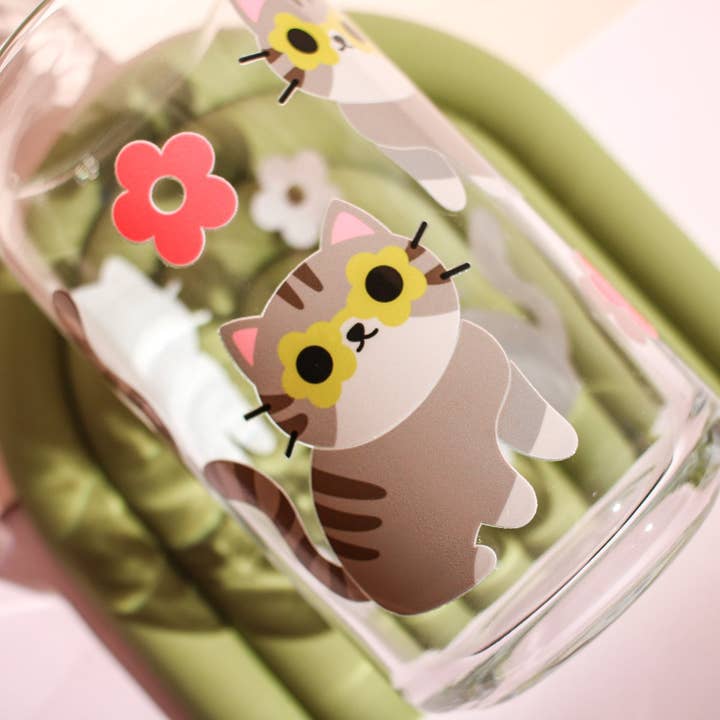 Made by April-Lynn – Engroshandel Drikkeglas/kop – Gråstribet katteglasbæger2