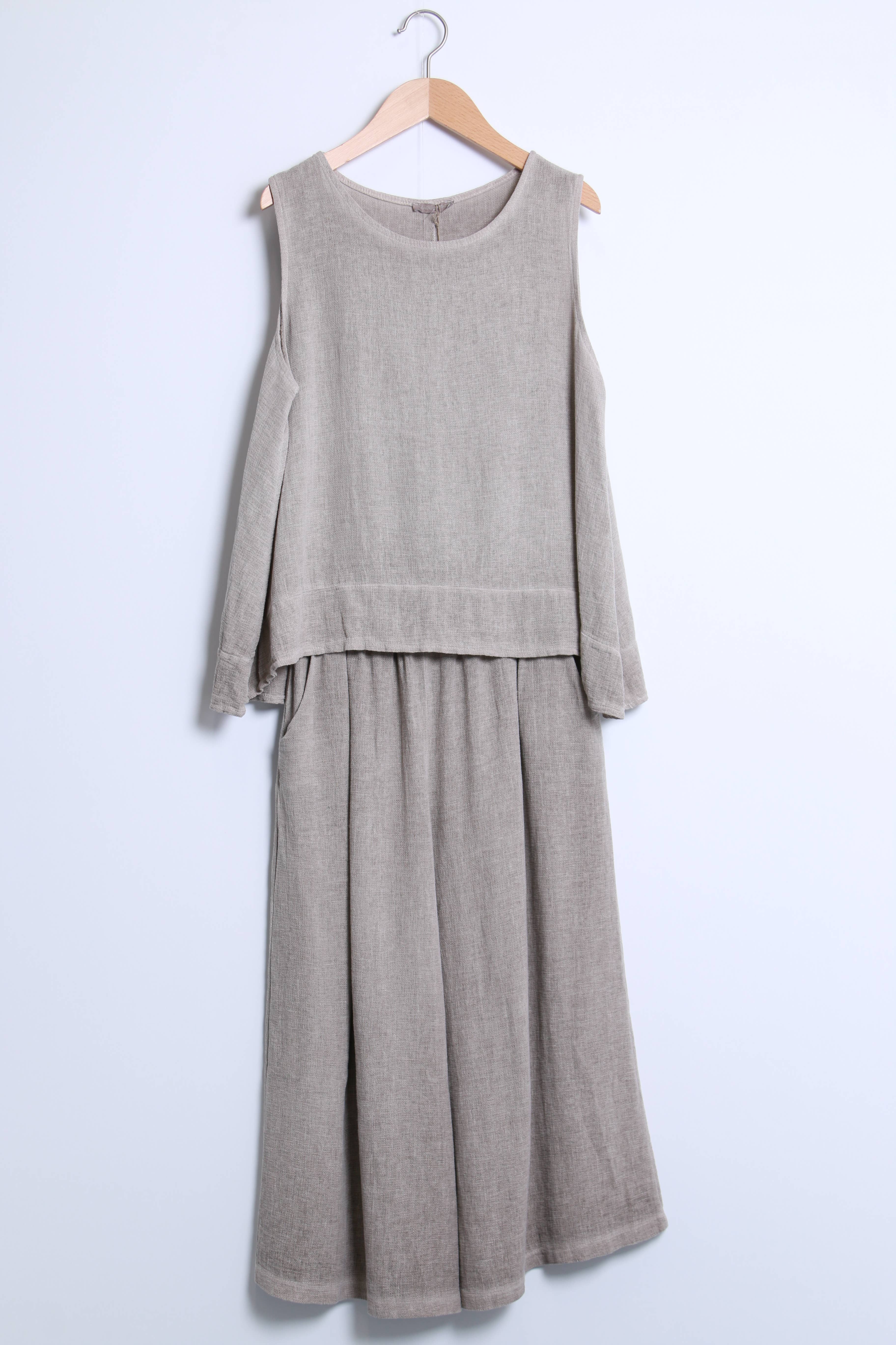 Shyloh - Vendita all'ingrosso Camicetta - Donna - Top ampio senza maniche in lino cotone 158187