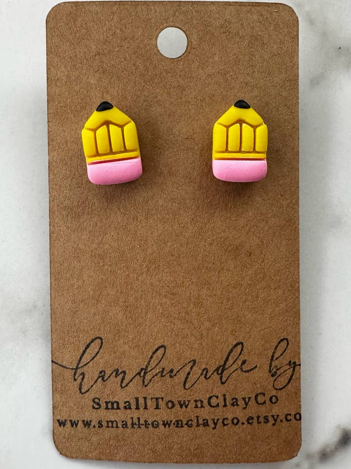 Pencil studs for wholesale by SmallTownClayCo