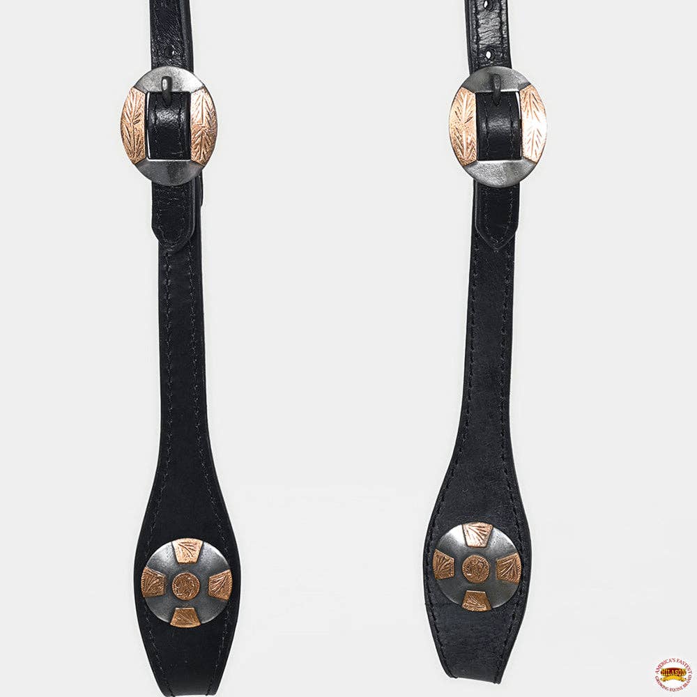 HILASON - Wholesale Horseback Riding Gear - Hilason Horse Genuine Leather One Ear Headstall Bridle GS Concho Black21