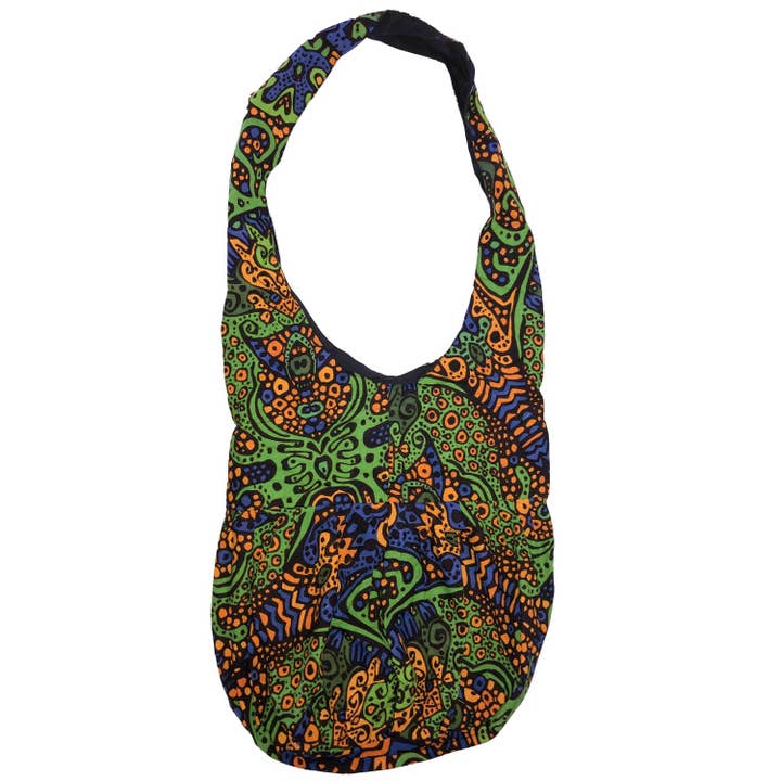 Sunshine Joy - Wholesale Shoulder Bag - Women's - Zip Top Hobo Shoulder Bag Psychedelic Burst