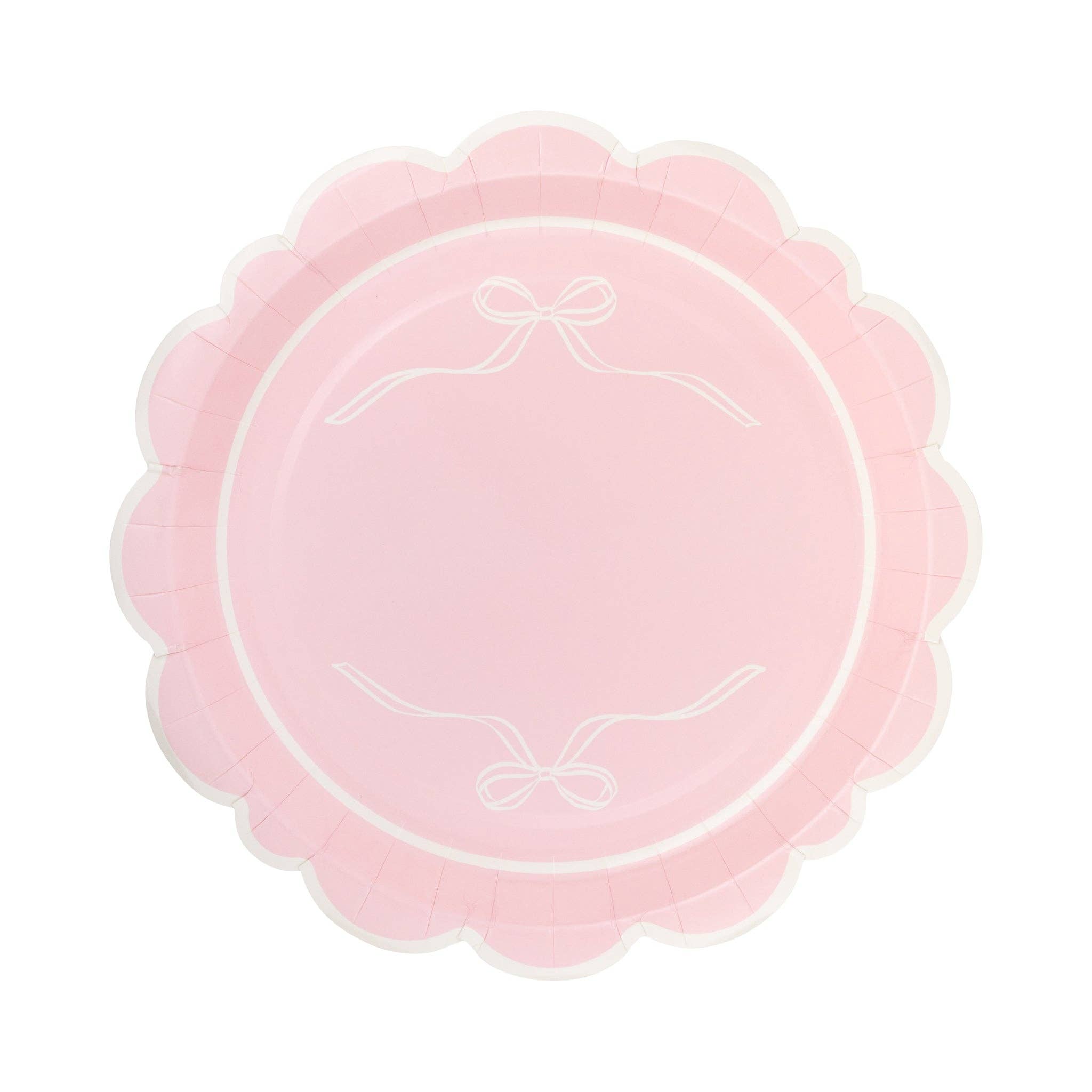 My Mind’s Eye - Wholesale Disposable Plate - PLPL1830 - Round Pink Bows Paper Plate3