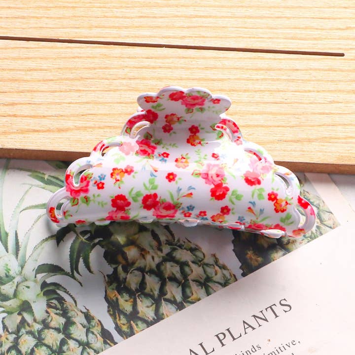 NINEXIS - Wholesale Hair Clip - Women's - CWAHA1419_ACETIC ACID PLANT FLOWERS IRREGULAR HAIR CLAW CLIP