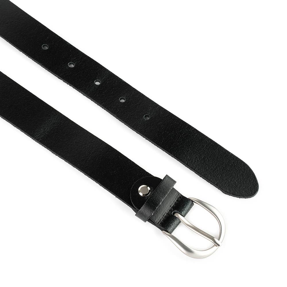 VALTICO - Wholesale Belt - Women's - Smooth leather belt with round buckle.1