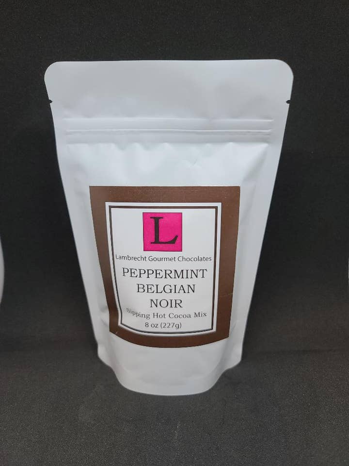 Peppermint Sipping Cocoa (8 oz) for wholesale by Lambrecht Gourmet