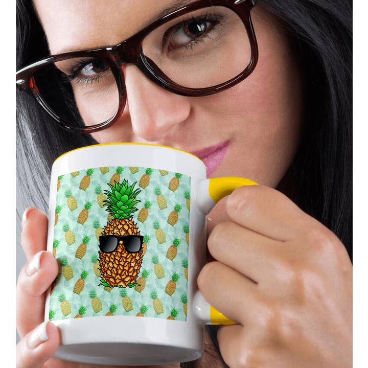 3dRose - Wholesale Coffee Mug - 3dRose, Funny cool pineapple with sunglasses on a island pineapple pattern., Mug1