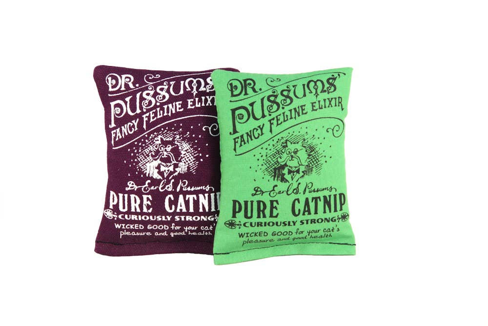 Dr. Pussums Catnip - Vente Jouet – chat - Oreiller à l'herbe à chat avec logo régulier