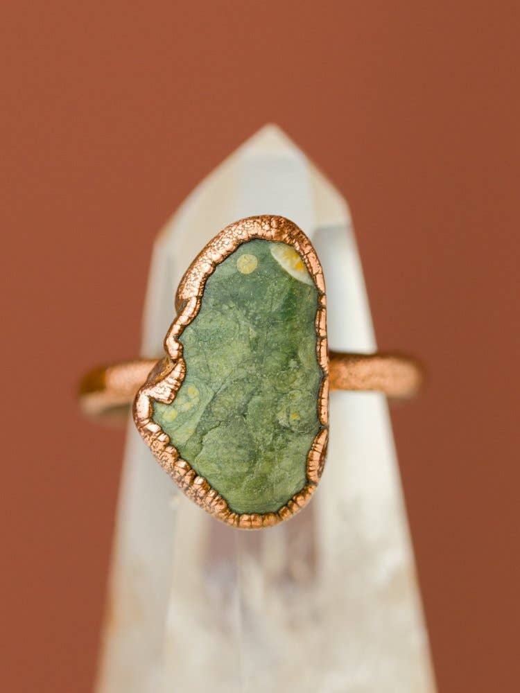The Cyprus Cabinet - Wholesale Cocktail/Statement Ring - Jasper Crystal Stacking Ring | Recycled Copper3