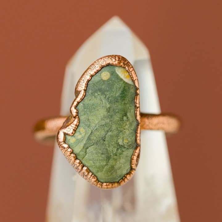 The Cyprus Cabinet - Wholesale Cocktail/Statement Ring - Jasper Crystal Stacking Ring | Recycled Copper3