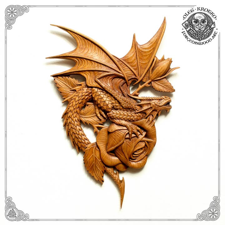 DRAGO FANTASY. Magnifico pezzo d'arte in legno. per la vendita all'ingrosso da parte di Forged In Wood