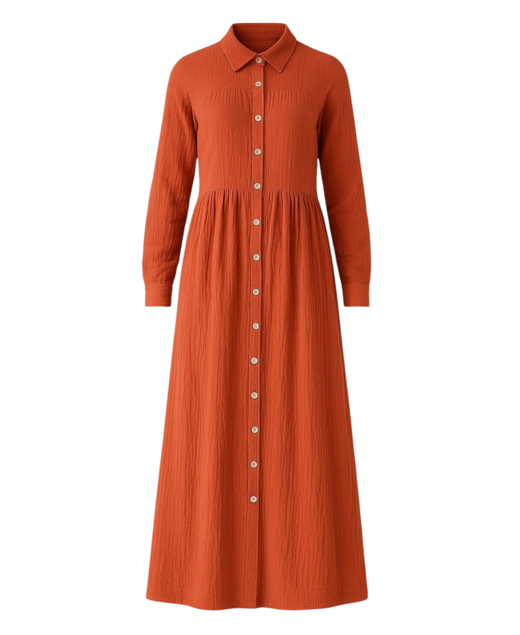 WENOR - Vente Robe – femme - Robe d'été longue en mousseline 100 % coton avec patte de boutonnage, 145 cm8