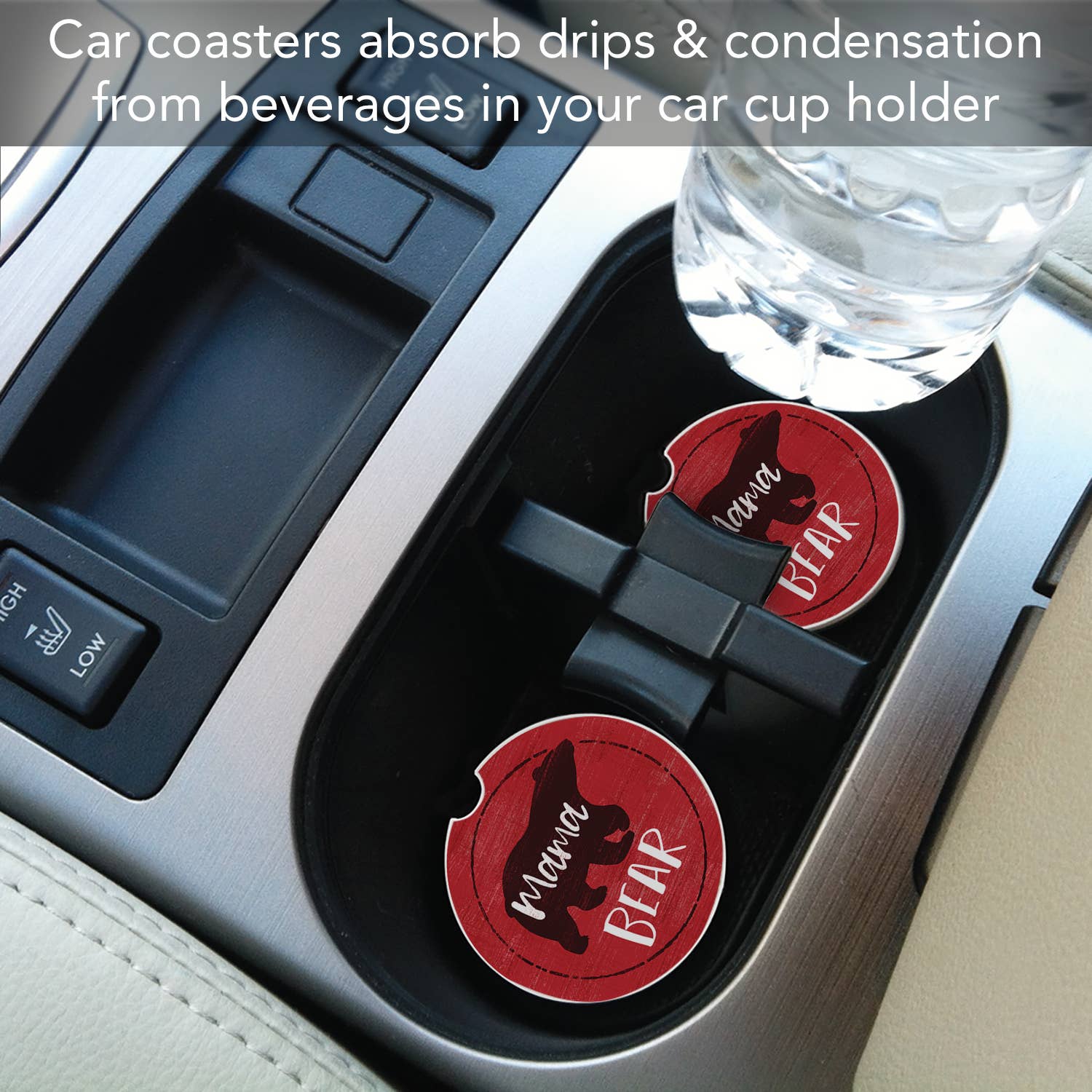 CounterArt/Highland Home/Thirstystone - Wholesale Car Coaster - Women's - Mama Bear Bulk Absorbent Stone Car Coaster-NO PACKAGING4