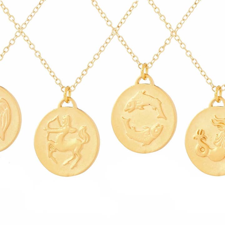 BRONZE ZODIAC COIN NECKLACE PROGRAM (KIT OF 24) for wholesale by The Luxe Group