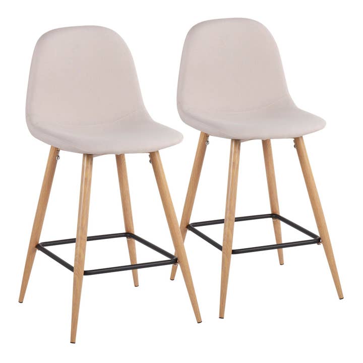 Pebble 24" Fixed-height Counter Stool NAT - Set of 2 for wholesale by LumiSource and Grandview Gallery